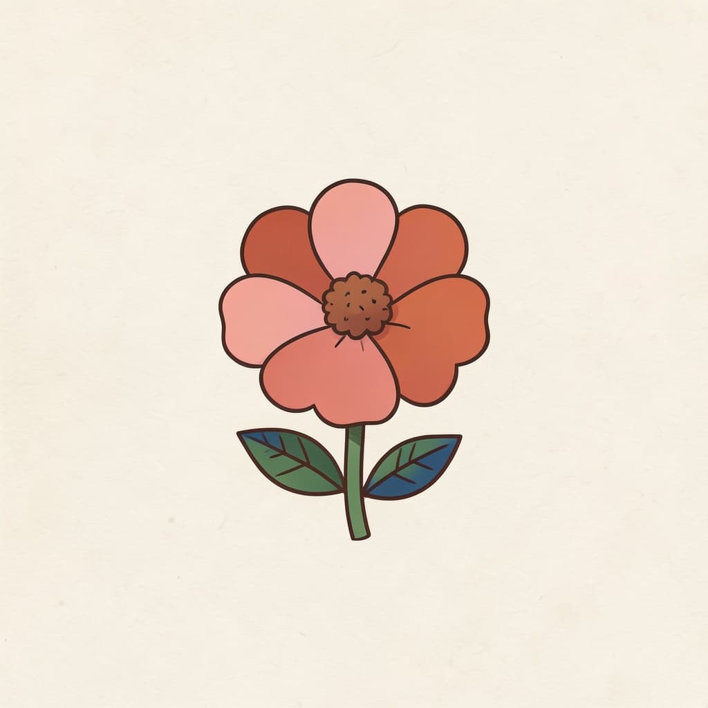पुप्फ (फूल · flower): A single pink flower in full bloom.